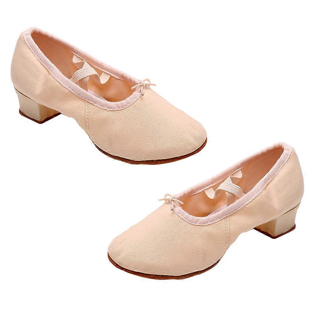 1 Pair Female Sole Low Heel Ballet Dance Shoes Stage Performance Shoes