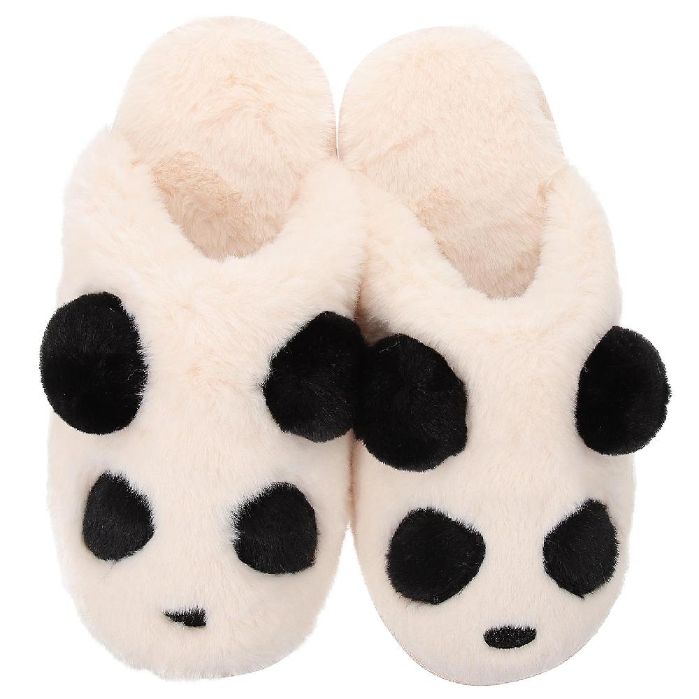 1 Pair Fluffy Slipper Indoor Slippers Fuzzy Slippers Cartoon Panda Slippers Cute Slippers