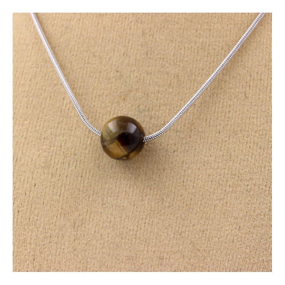 1 Tiger Eye bead necklace 8 mm