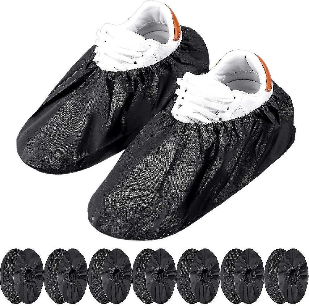 10 paia di copriscarpe antiscivolo riutilizzabili Copriscarpe impermeabili per la protezione della moquette domestica Lavabile in lavatrice (nero)