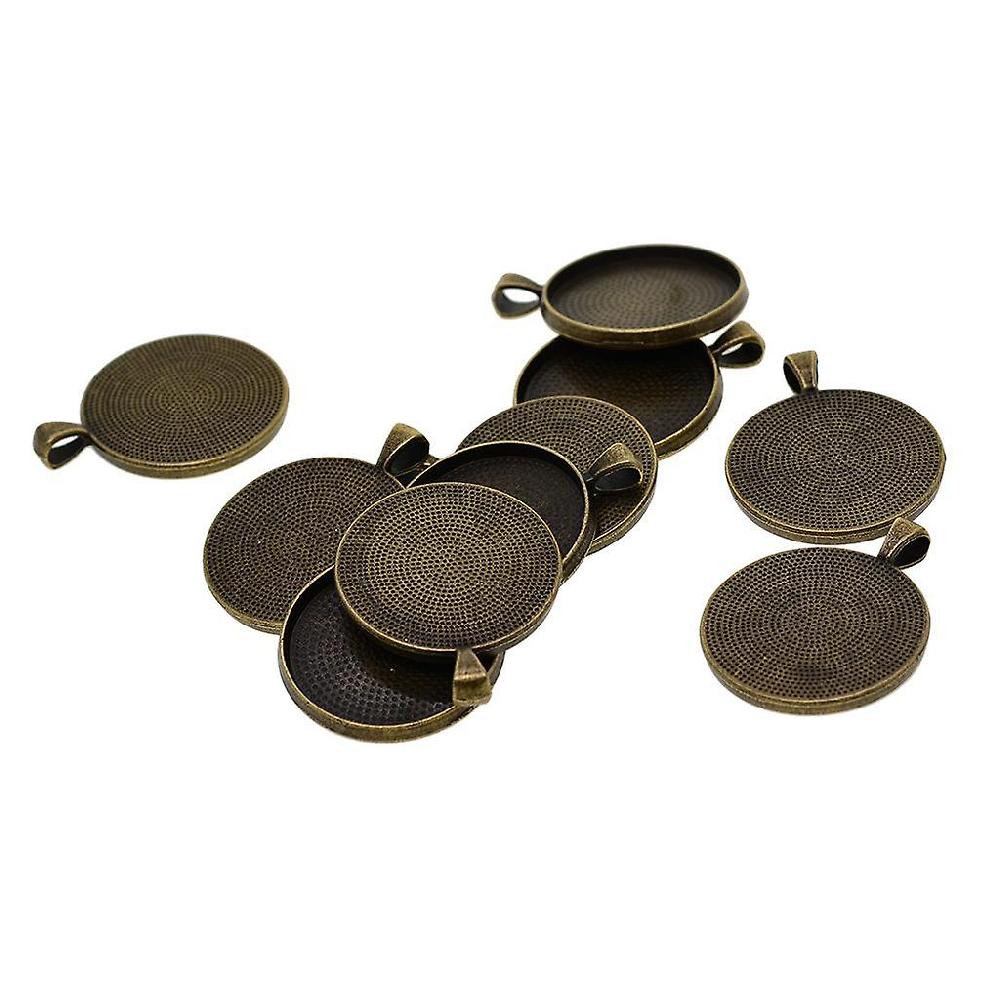 10 Pendente Rotondo Cabochon Vuoto Base Setting Vassoi Fai Da Te Gioielli Facendo Oro