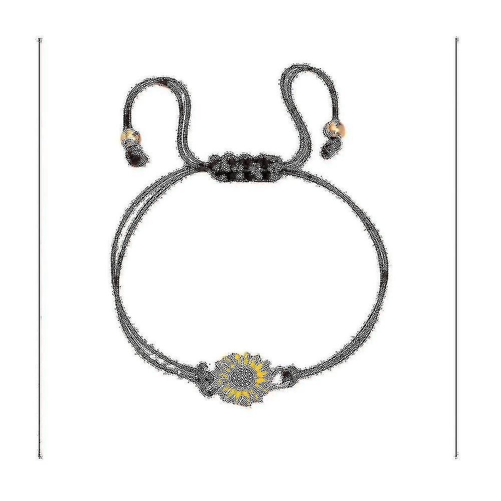 10-piece Sunflower Bracelet Handmade Bohemian Friendship Bracelet Adjustable Braided Rope Suitable
