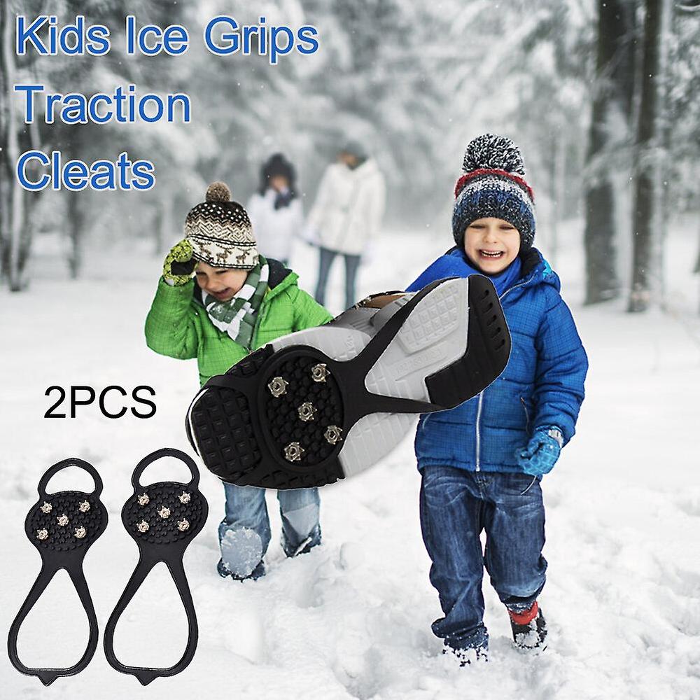 100% nuovo ramponi per bambini Tacchetti di trazione Spike per l'inverno Impugnature della scarpa di sicurezza a piedi sulla neve ghiacciata per bambini Ragazze e ragazzi 1 paio