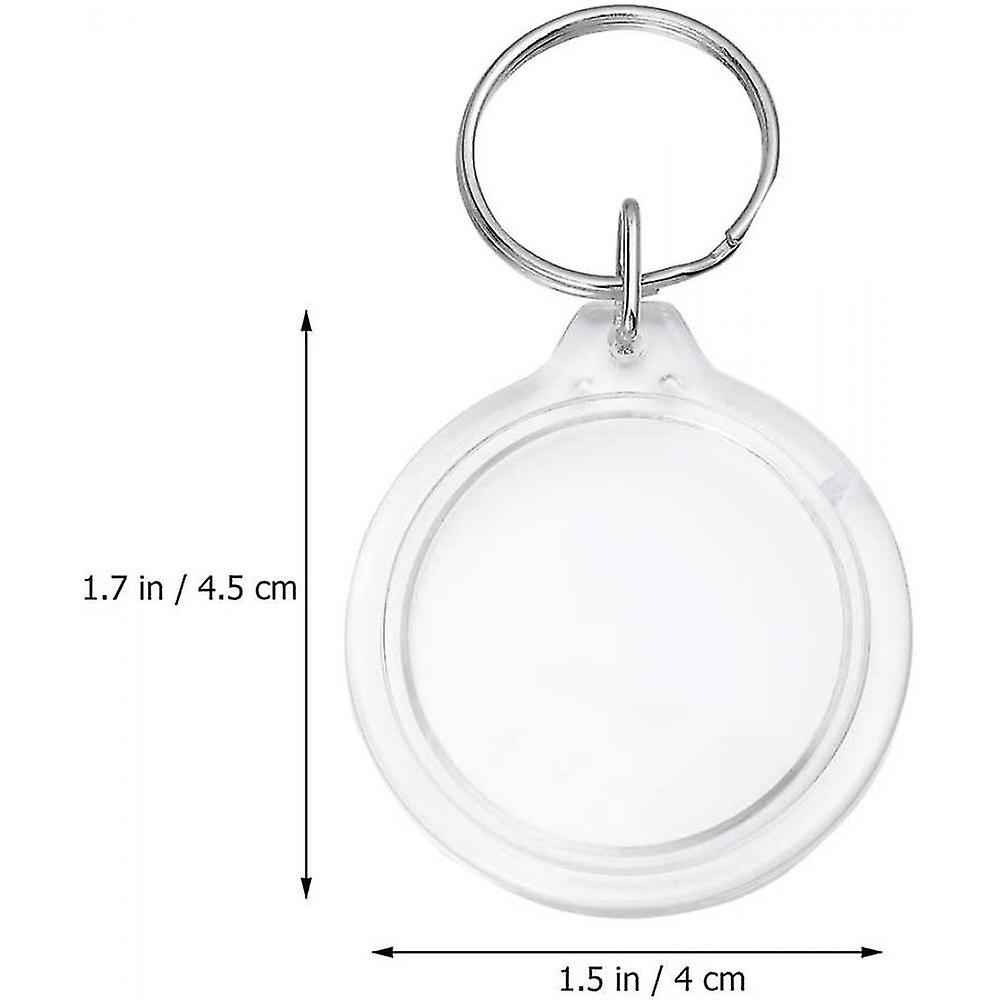 100 pz Acrilico Portachiavi Acrilico Foto Portachiavi Circolare Foto Portachiavi Vuoto Portachiavi Trasparente Photo Frame Portachiavi kid GG [