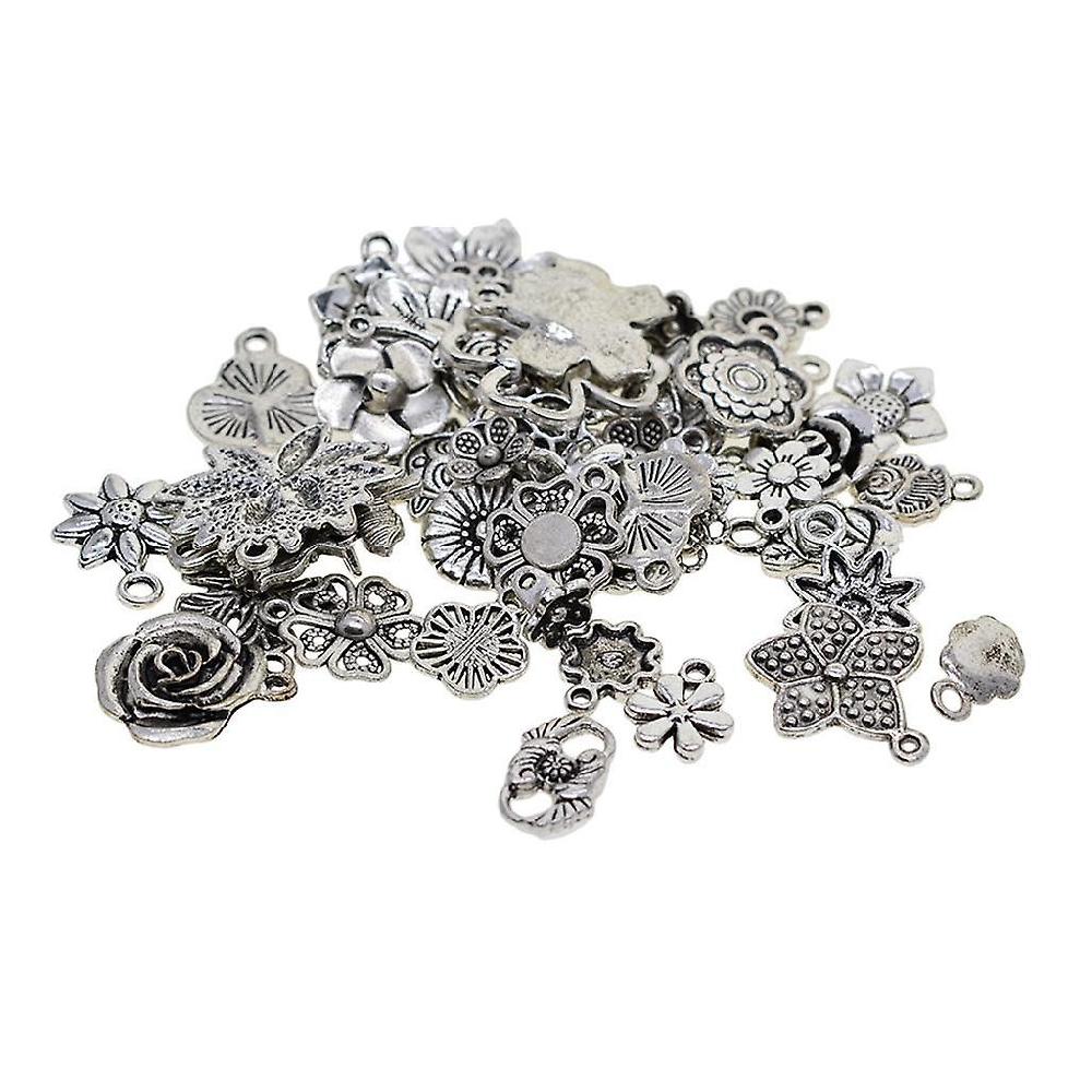 100g/pack Assorted Flower Shape Pendants Charms For Diy Jewelry Making Craft