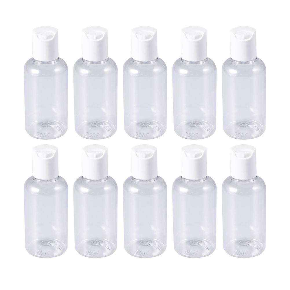 10PCS 75ml Refillable Travel Bottle Press Storage Container Bottle For Shampoo Cream Lotion (Random Color)