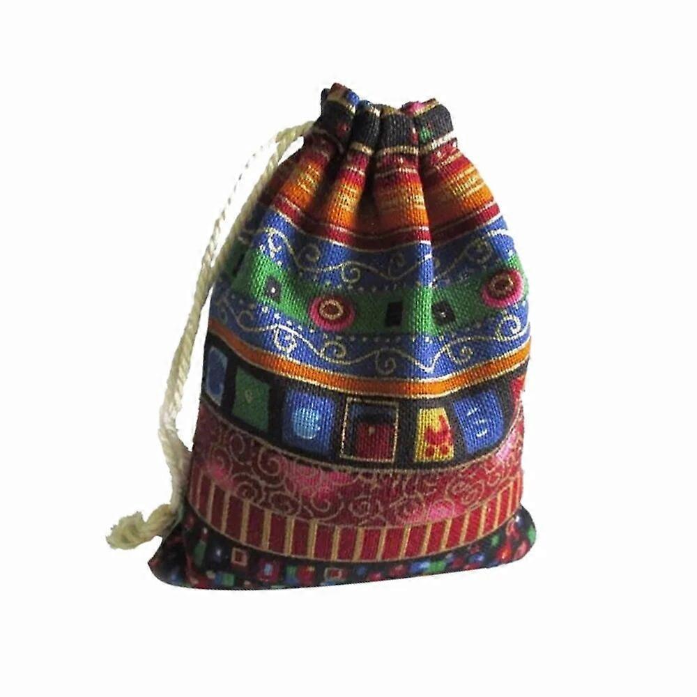 10Pcs Bohemian Cotton Jewelry Bags Ethnic Gift Stripe Tribal Tribe Drawstring Bags Christmas Jewelry Pouches 95*12cm Party Bag