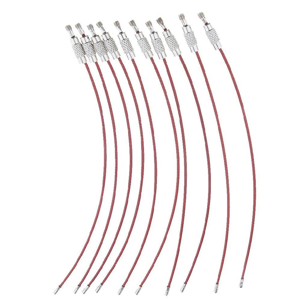10pcs Cable Wire Loop Luggage Tag Loops Stainless Steel Wire Straps Red
