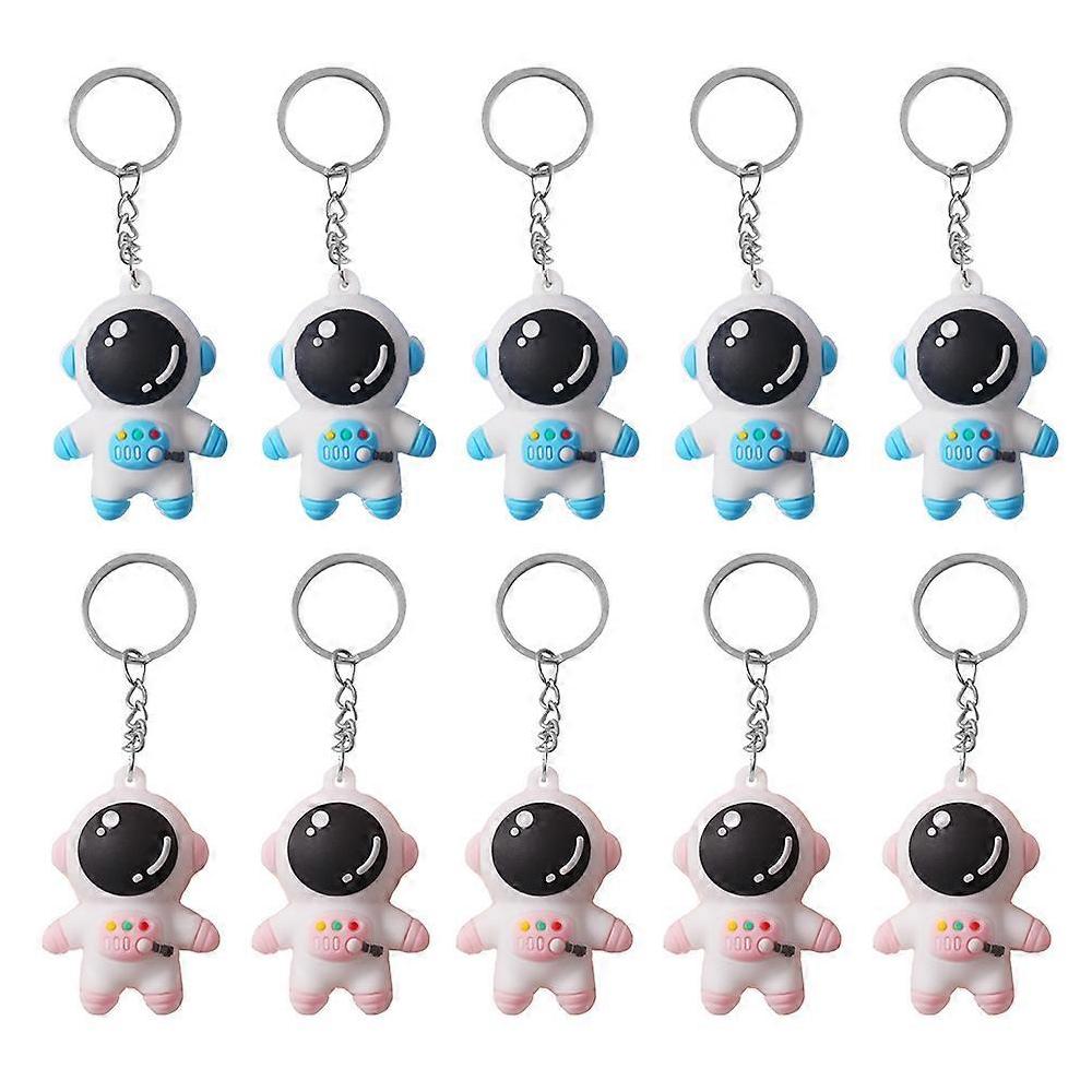10Pcs Lovely Key Chain Pendants Astronaut Bag Hanging Pendants Key Rings