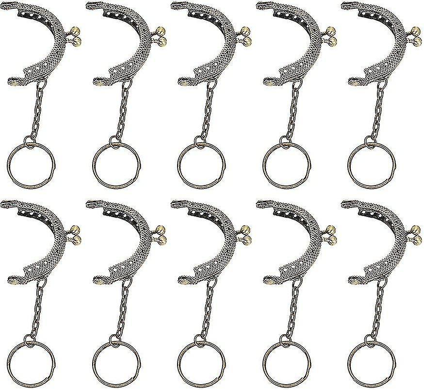 10pcs Metal Purse Frame Kiss Clasp Lock Wallet Frame Craft Decorations Diy Semicircle Chain 5cm
