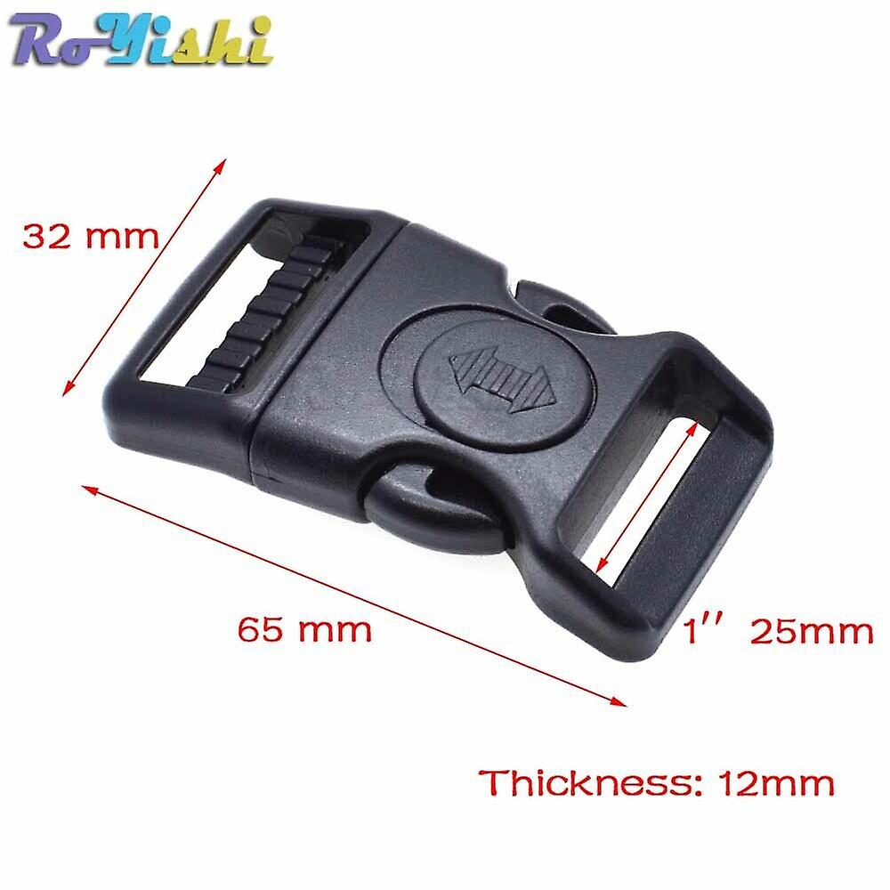 10pcs Plastic Black Curved Buckle W/lock For Paracord Bracelet Side Release