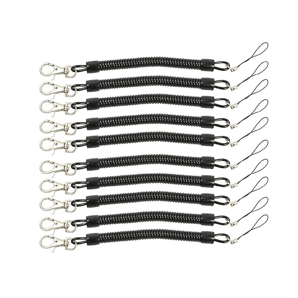 10pcs Retractable Springs Keychain Swivel Lobster Clasp Keyring for Home Office