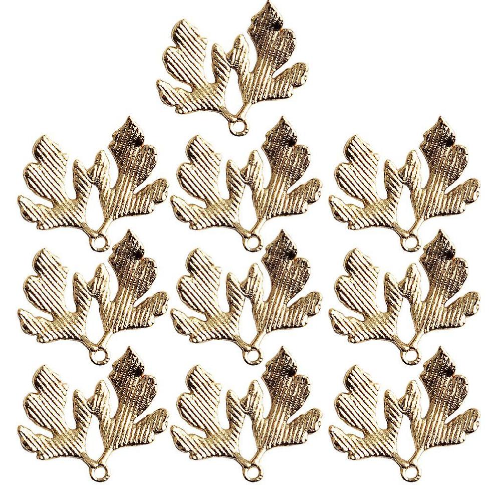 10pcs Vintage Gold Alloy Leaf Leaves Pendant Charms Diy Jewelry Findings