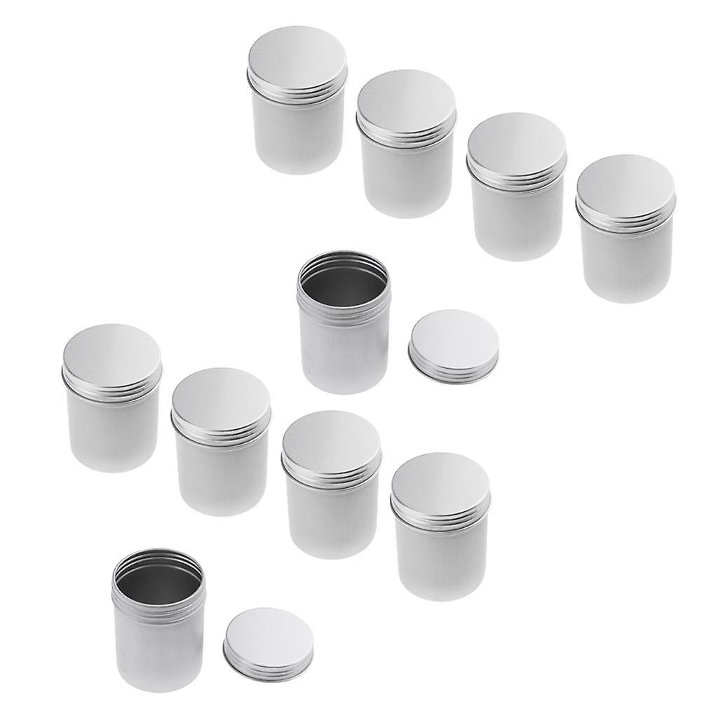 10x 80ml Aluminium Tin Pot Cosmetic Cream Balm Salves Jar Bottle Container