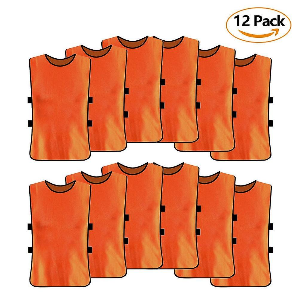 12 Pack Jerseys Bibs 50*66cm Breathable Adults Football Scrimmage Training Vests For Volleyball Soccer