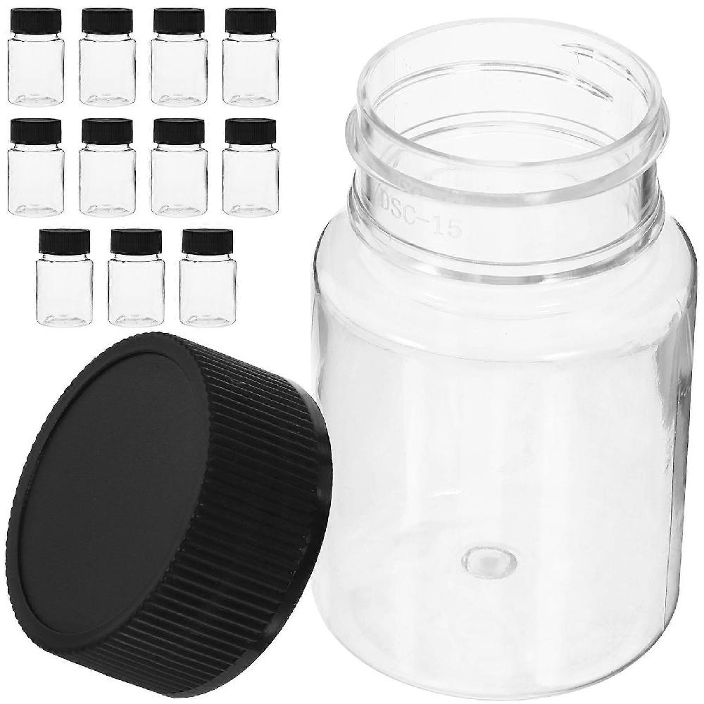 12pcs Sampling Bottles Wide Mouth Bottles Empty Refillable Bottles With Screw Caps 50ml