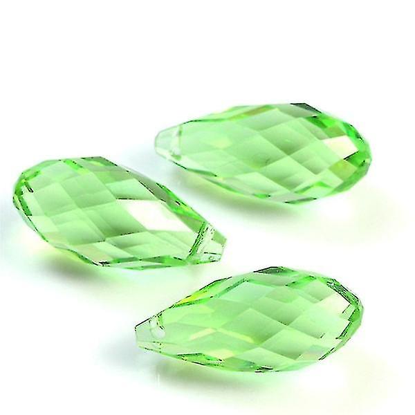 12x25mm 10pcs Ceco Vetro Goccia Goccia Perline Verdi Per Pendente Gioielli Design