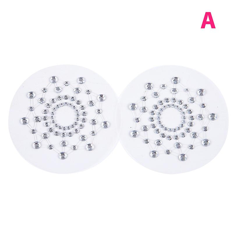 1pair Fun Sexy Crystal Rhinestone Nipple Pasties Breast Sticker Nipple Stickers
