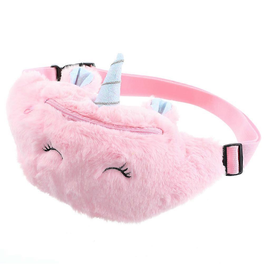 1pc Cartoon Unicorn Plush Children One-shouldered Wasit Bag Cross Body Bag