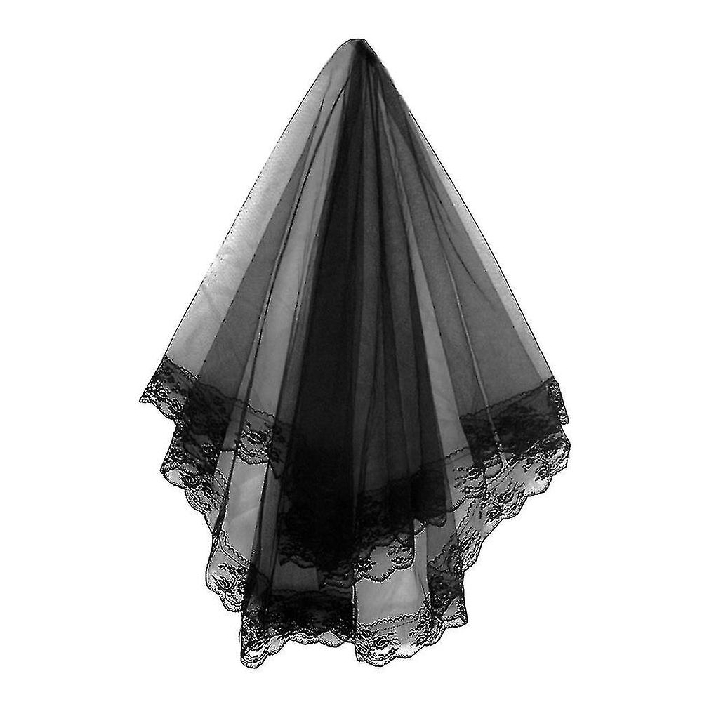 1pc Single Layer Bridal Veil Lace Facial Gauze Veil For Wedding () #yogu