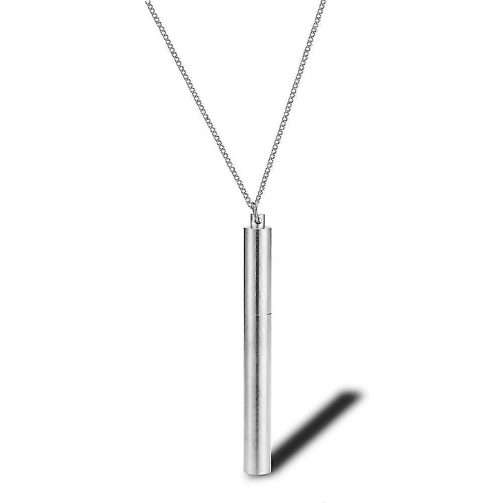 1pcs chimney necklace cigarette pipe titanium steel pendant street hip hop stainless steel men's and women's necklace pendant accessoriessilver Pro