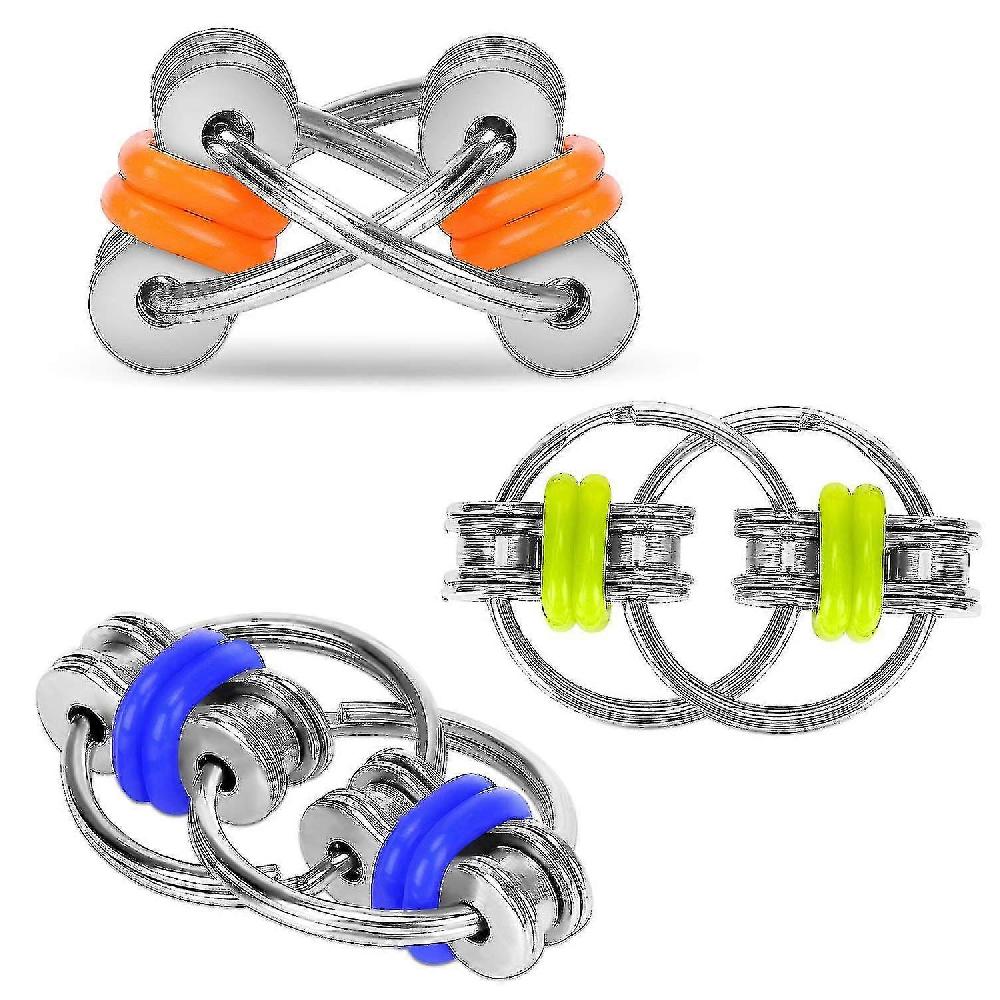 1pcs Metal Chain Toy Anti Stress Adult Fidt Toys Ycle Chain Keychain Stress Relief For Adult Kids Toys