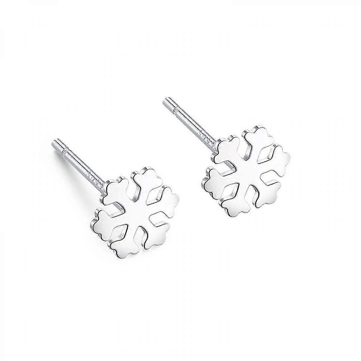 2 Pairs 999 Sterling Silver Stud Earrings Hypoallergenic Studs Small Earrings From 1.5mm To 4mm Exquisite Jewelry For Women And Men (snowflake