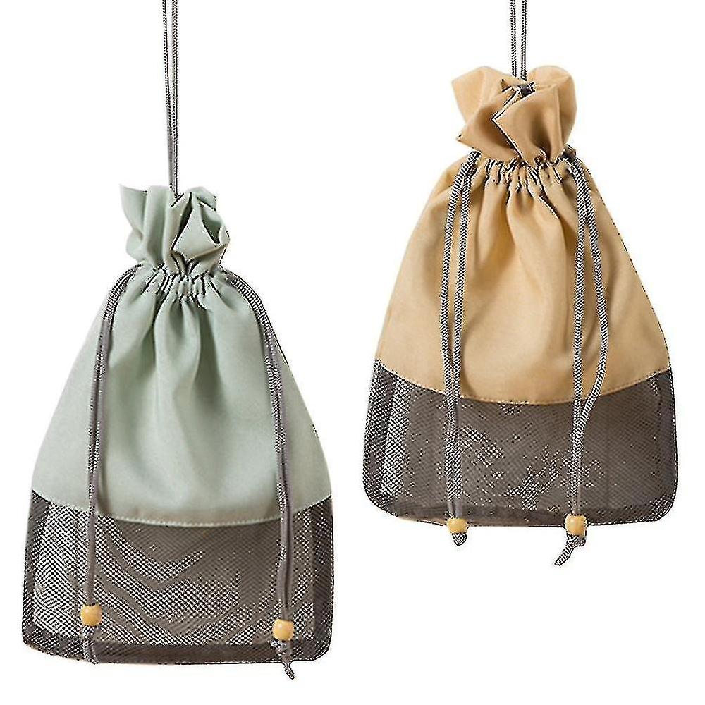 2 Pcs Produce Bags Mesh On Bags On Stora Washable Produce Bags