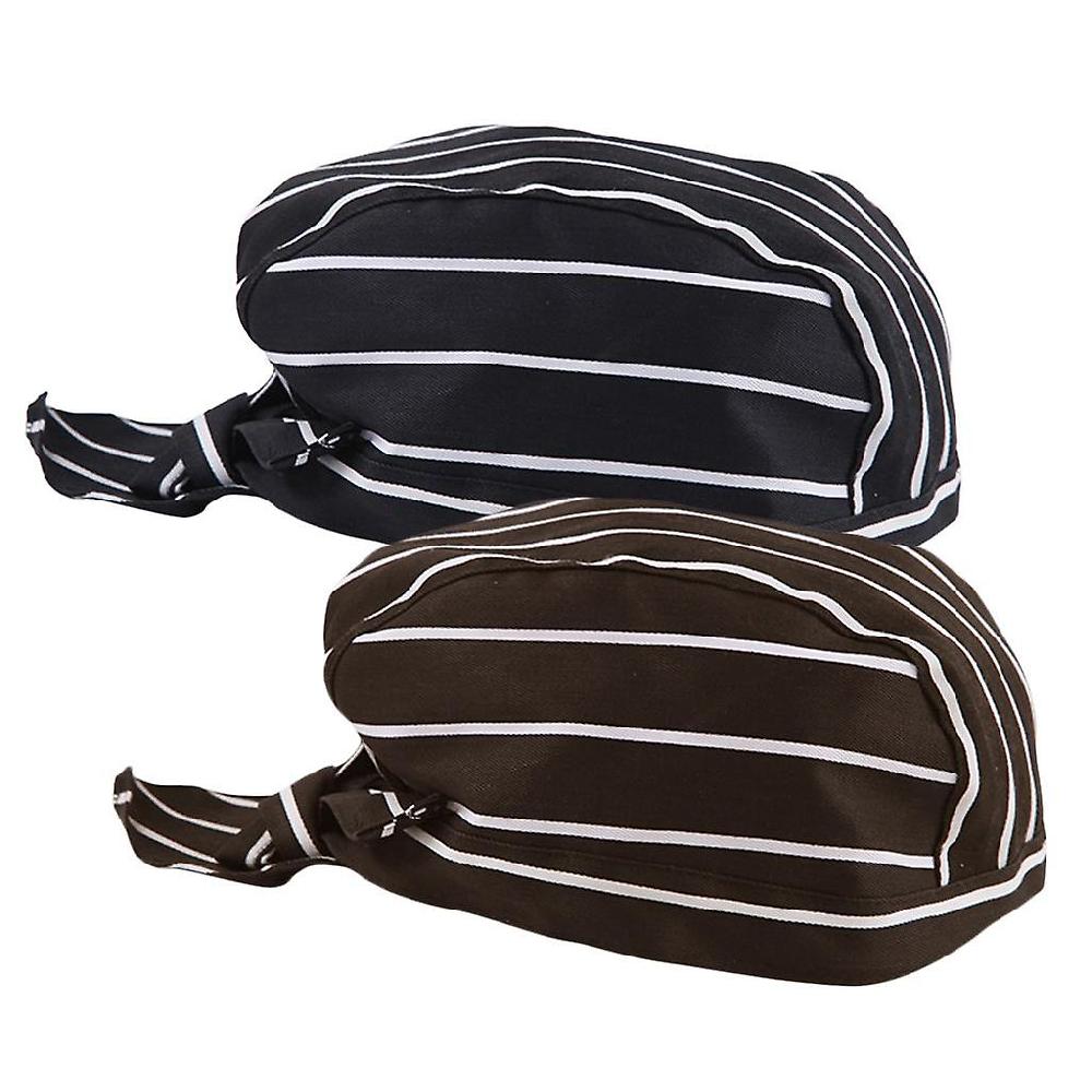 2 Pieces Unisex Catering Chef's Headwrap Bandana Hat Head Do Tied Caps