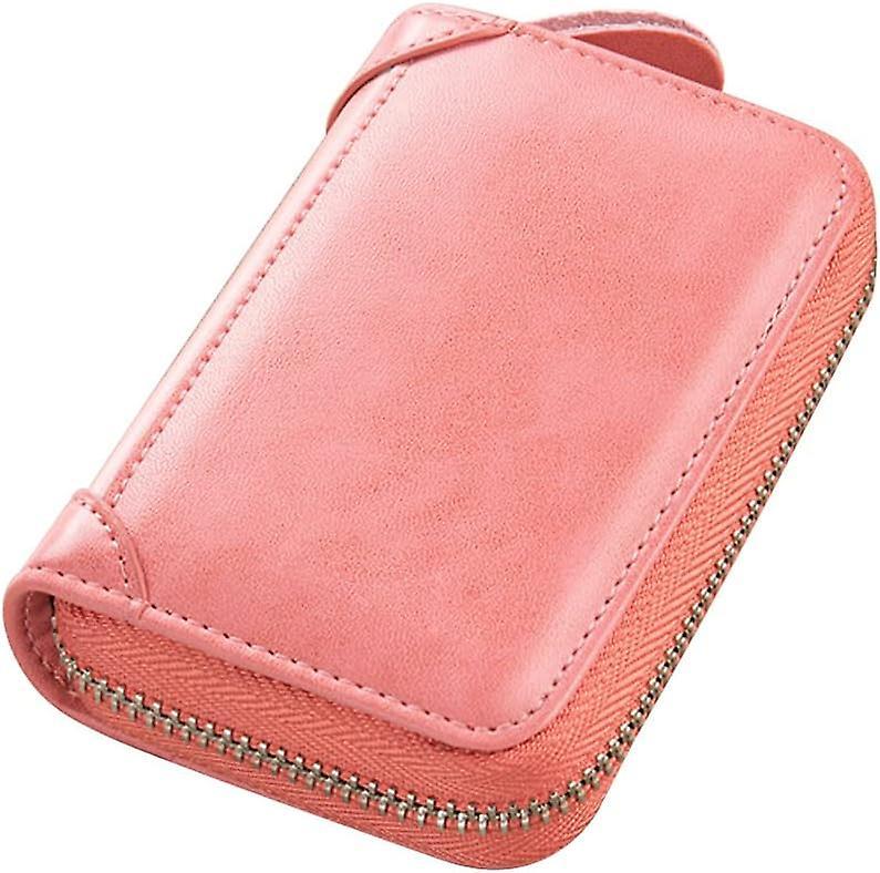 20 card slots Porta credito rfid bloccante custodia a fisarmonica in vera pelle per donna o uomo con cerniera