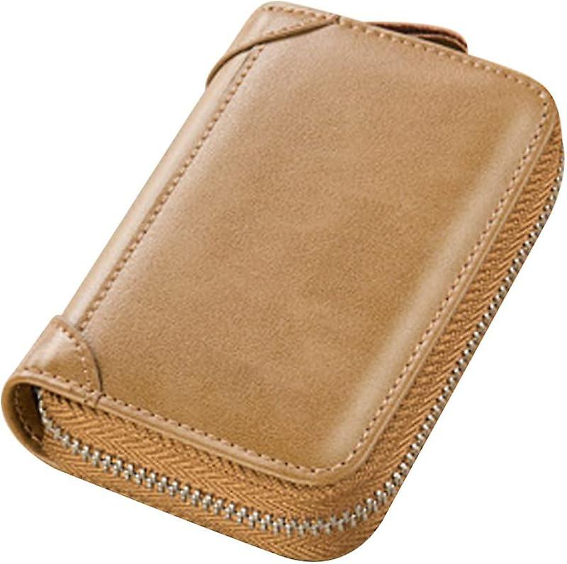 20 card slots Porta credito rfid bloccante custodia a fisarmonica in vera pelle per donna o uomo con cerniera