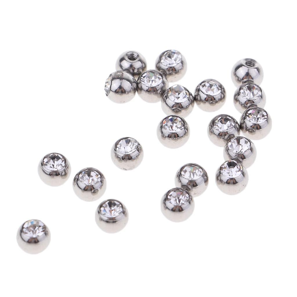 20 Pcs Stainless Steel Piercing Jewelry Replacement Ball 1.2 X 3mm