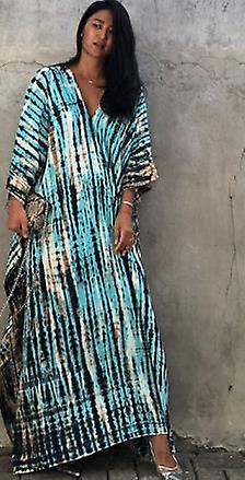 2022 Bohemian Printed Donna Abito da bagno Copri Costume da bagno Tunica estiva per donna Beachwear Robe De Plage Kaftan Q1218a-1