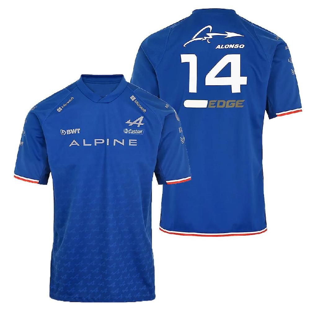 2022 New F1 Racing Suit Alpha Tauri Short-sleeve Blue T-shirt Crew Neck Top Summer Men's Clothes Overalls