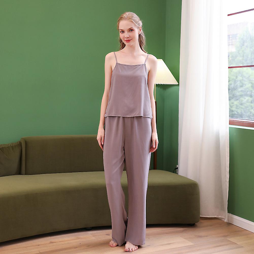 2022 New Style Pajamas Women's Summer Thin Artificial Cotton Suspender Pants Comfortable Leisure Women's Home Suit