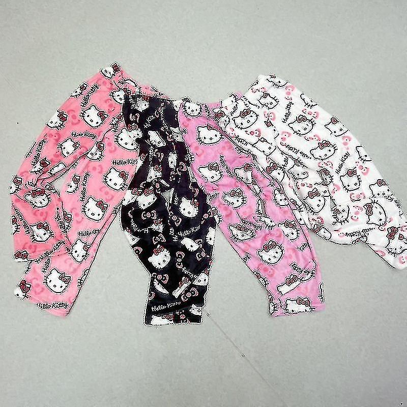 2023 Cute Sanrio Pajamas Anime Pants Multicolour Flannel Women Casual Home Fashion Trousers Girl Clothes