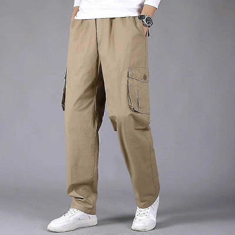 2023 Men Spring Autumn Multi Pocket Cargo Pants Mens Tactical Casual Joggers Pants Men Straight Plus Size Cotton Trousers M-6XL