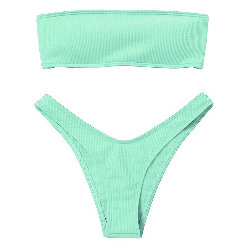 2023 New Hot Premium Quality Women Tube Top Bikini Bra Swimsuit Padded 2pcs Set Swimwear Best Offer-discount 40%