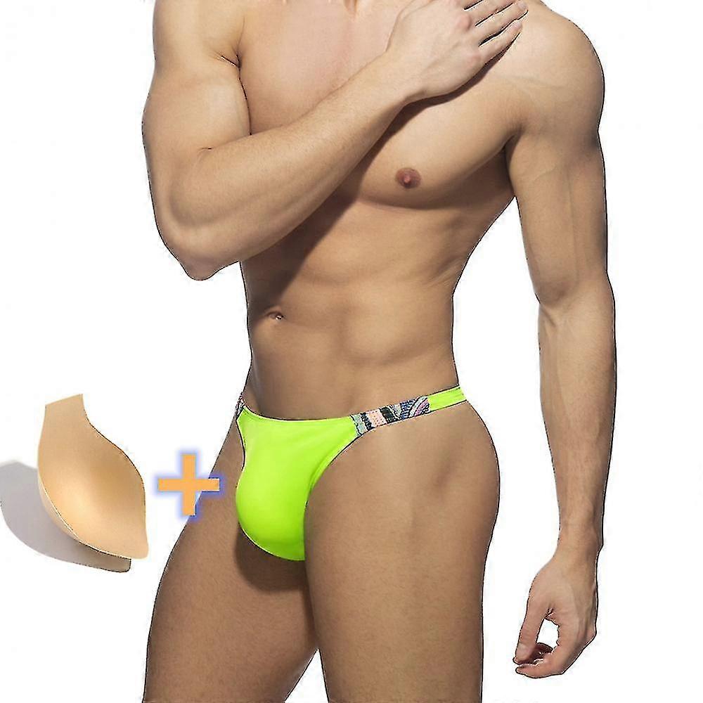2023 Thong Swimwear Man Beachwear Swimsuits Push Pad Bathing Suit Swim Wear Men Dry Patchwork Bikini Gay