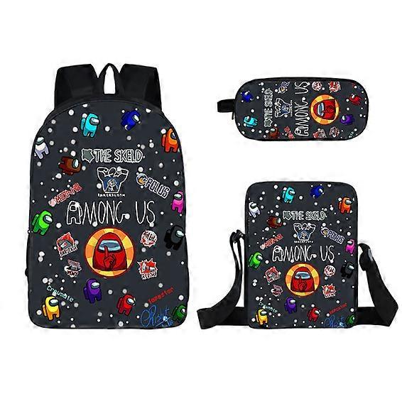 2024 Nuovo zaino dei cartoni animati Among Us Among Us Studenti delle scuole primarie e secondarie Set di tre pezzi per zainetto di grande capacità 1 -HGDMV