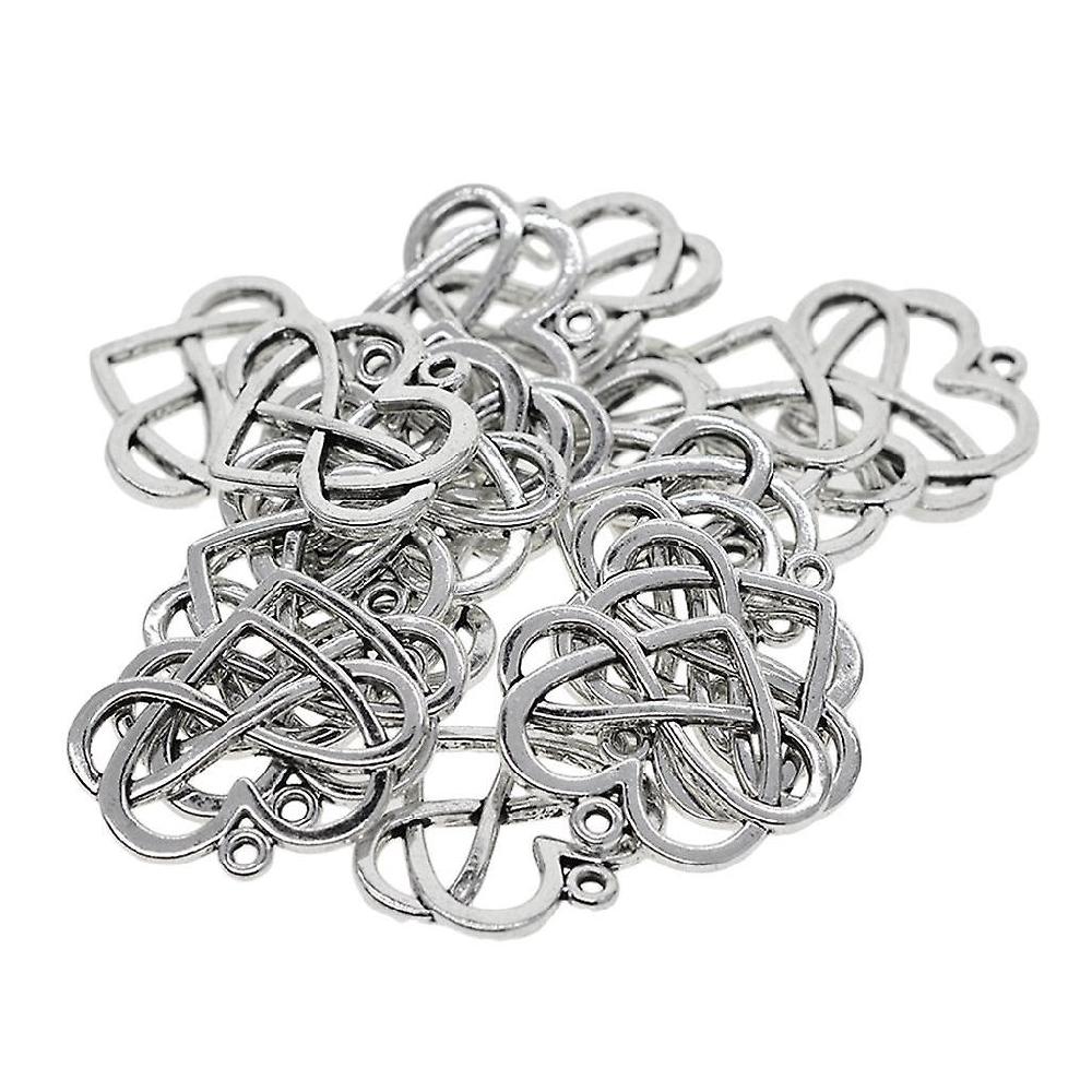 20pcs Tibetan Silver Infinite Love Heart Charms Pendants For Jewelry Making