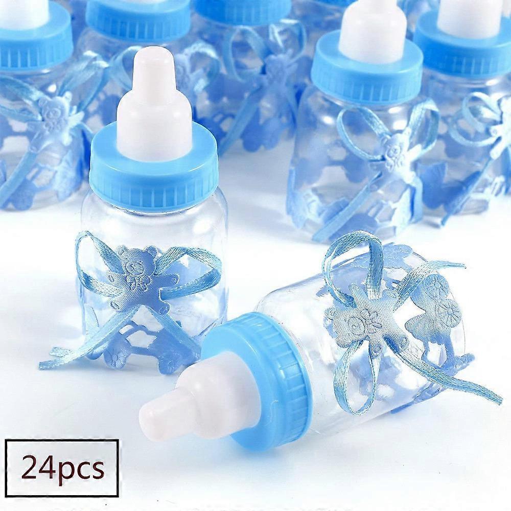 24 X Blue Baby Candy Boy Box Bottle Baby Shower Baby Shower Gift(Blue)