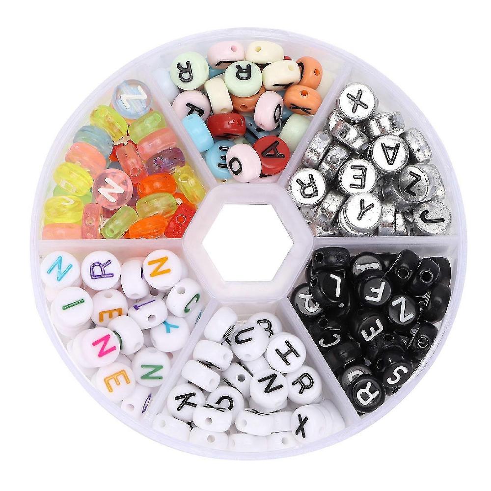 240Pcs Letter Beads Acrylic Alphabet Number DIY Bracelet Necklace Jewelry Accessory Materials Model Code20770