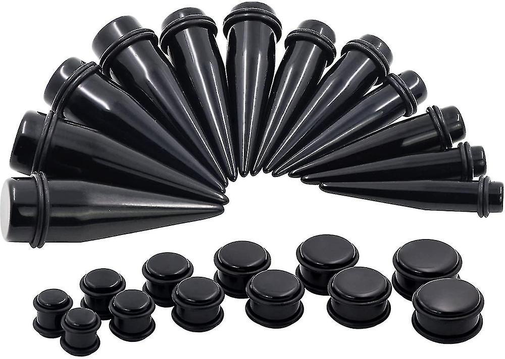 24pc Big Gauges Kit Ear Stretching 00g-20mm Acrylic Taper Plug Tunnels Piercing Kits