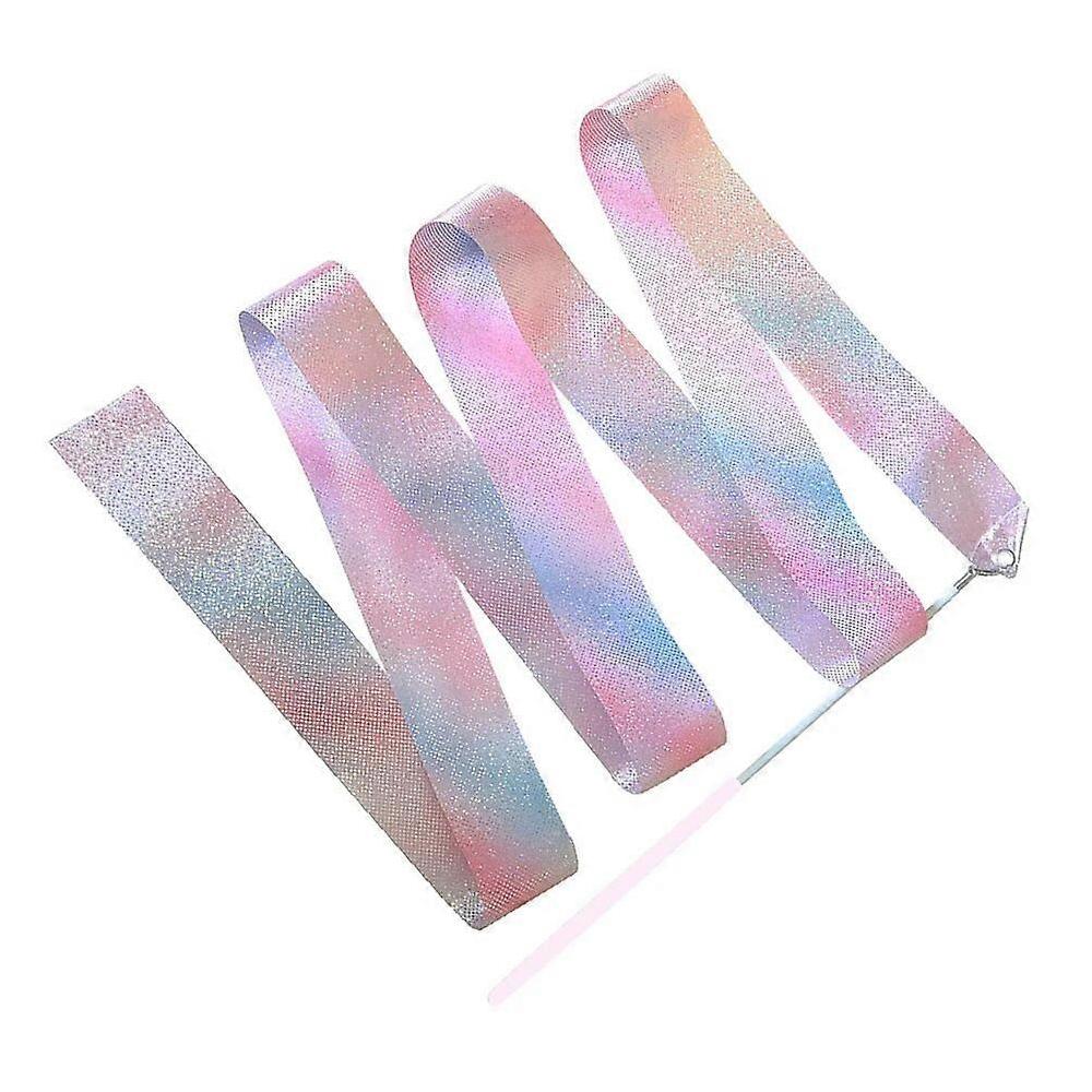 2M/4M /6M Art Gymnastics Ballet Dance Ribbon With Twirling Stick Kid Flashing Glitter Sport Performance Strip Stage Show Prop