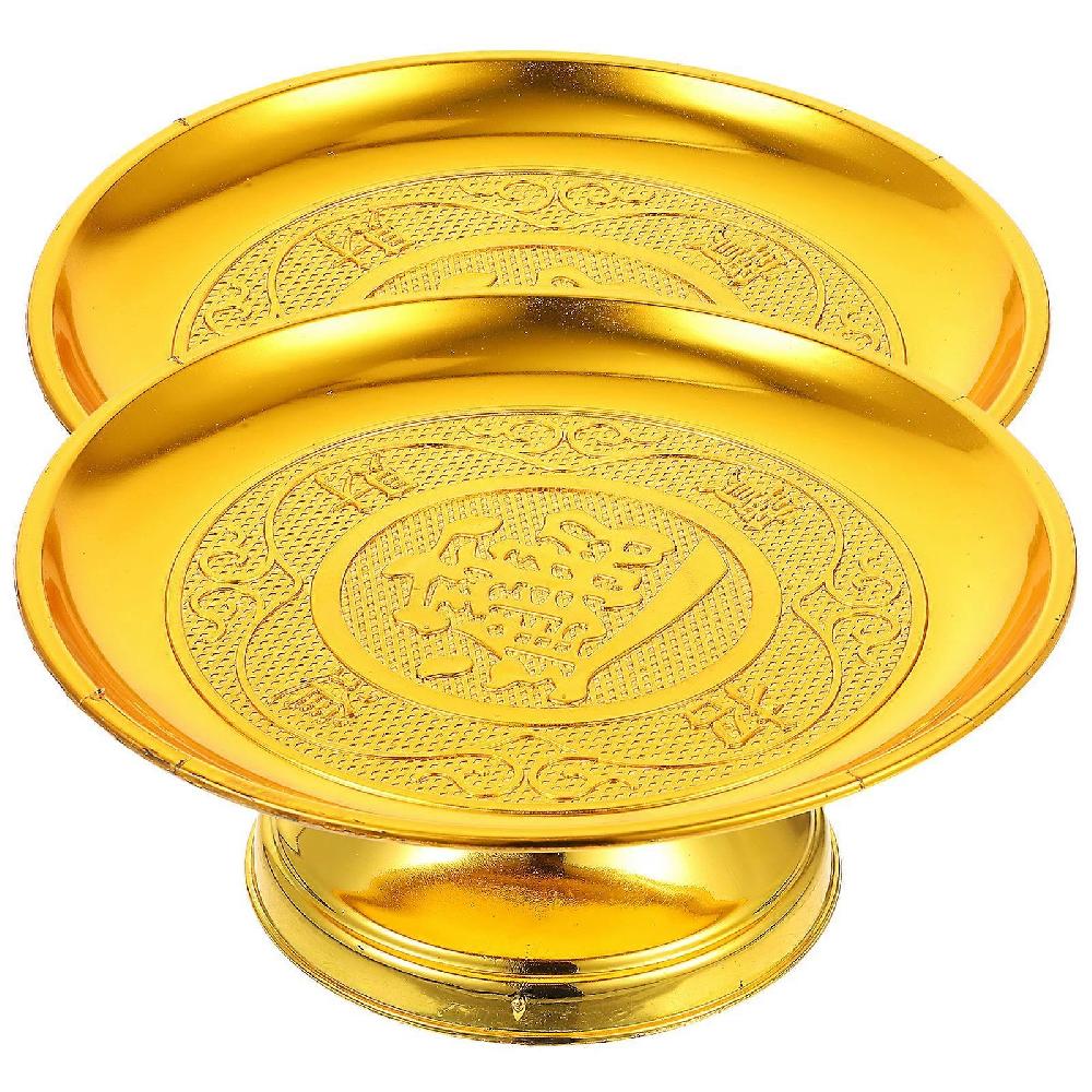 2pcs Buddhist Offering Plate Buddhist Offering Plate Temple Offering Tray Fruit Container