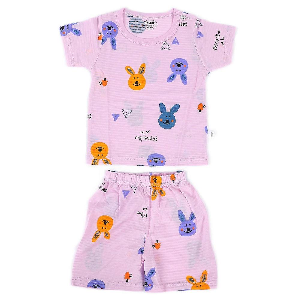 2Pcs Bunny Short Sleeve Shirt Short Pants Baby Summer Breathable Clothes Pajamas SuitBunny 110cm