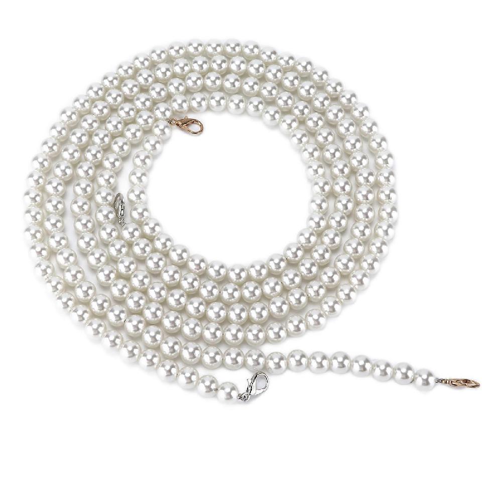 2Pcs Imitate Pearl Chain Strong Fashionable Simple Handbag Chains Accessories for Bag Mobile Phone Decoration1.2m YEMAA