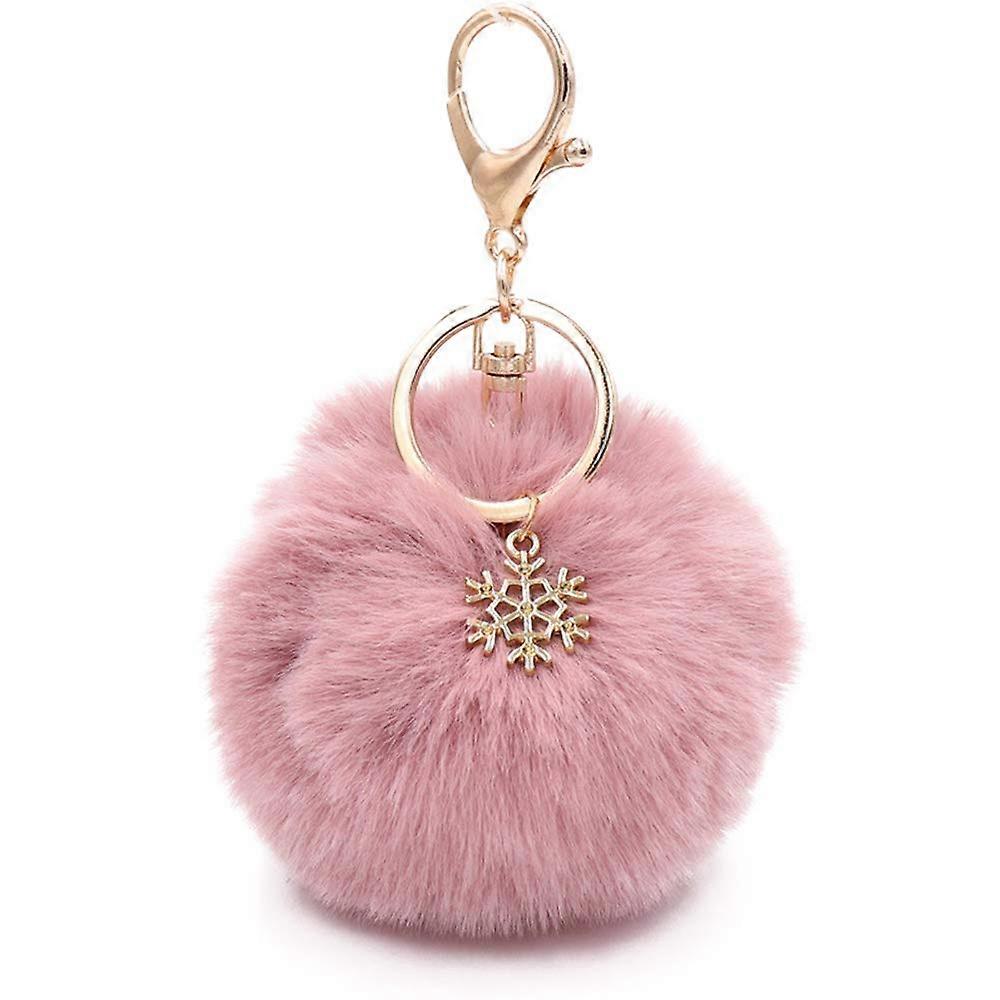 2Pcs Keychain Artificial Fur Ball Keychain Fluffy Accessories Car Bag Ch PKZ