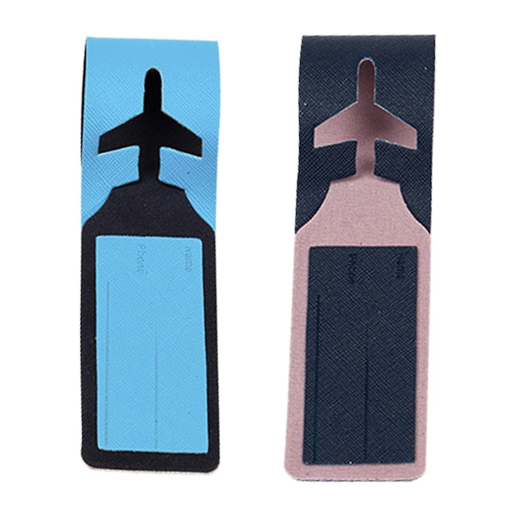 2pcs Practical Travel Baggage Labels PU Suitcase Tags Portable Travel Supplies